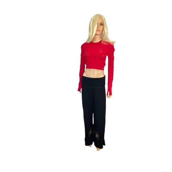 NWT Fabletics Addison SculptKnit LARGE Long-Sleeve Crop Top Red Stretch MSRP$50 - Picture 10 of 13